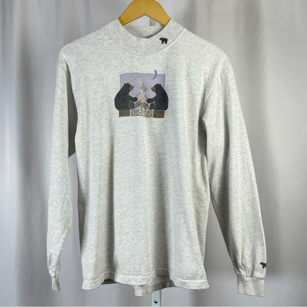 Vintage RARE Cotton Deluxe Men's Medium Bears Campfire Camping Graphic Shirt